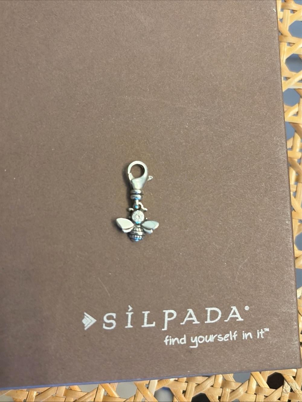 Silpada sterling silver bee rhinestone bracelet charm with lobster clasp - Picture 4 of 4